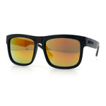 Kush Mirrored Brushed Plastic Wood Grain Iconic Horn Rim Sunglasses