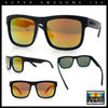 Kush Mirrored Brushed Plastic Wood Grain Iconic Horn Rim Sunglasses