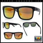 Kush Mirrored Brushed Plastic Wood Grain Iconic Horn Rim Sunglasses