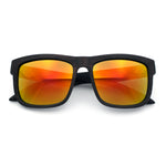Kush Mirrored Brushed Plastic Wood Grain Iconic Horn Rim Sunglasses