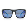 Kush Mirrored Brushed Plastic Wood Grain Iconic Horn Rim Sunglasses