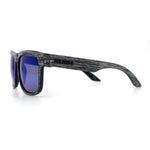 Kush Mirrored Brushed Plastic Wood Grain Iconic Horn Rim Sunglasses