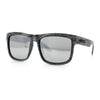 Kush Mirrored Brushed Plastic Wood Grain Iconic Horn Rim Sunglasses