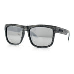 Kush Mirrored Brushed Plastic Wood Grain Iconic Horn Rim Sunglasses