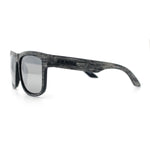 Kush Mirrored Brushed Plastic Wood Grain Iconic Horn Rim Sunglasses