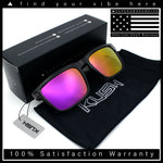 Premium Kush Polarized Keyhole Rectangle Sport Horn Rim Sunglasses