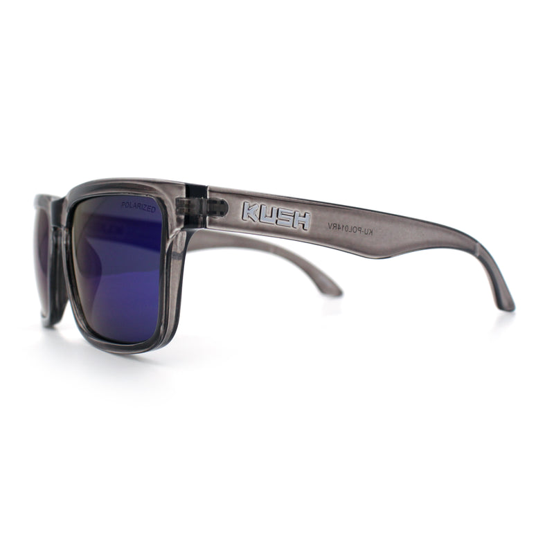 Premium Kush Polarized Keyhole Rectangle Sport Horn Rim Sunglasses