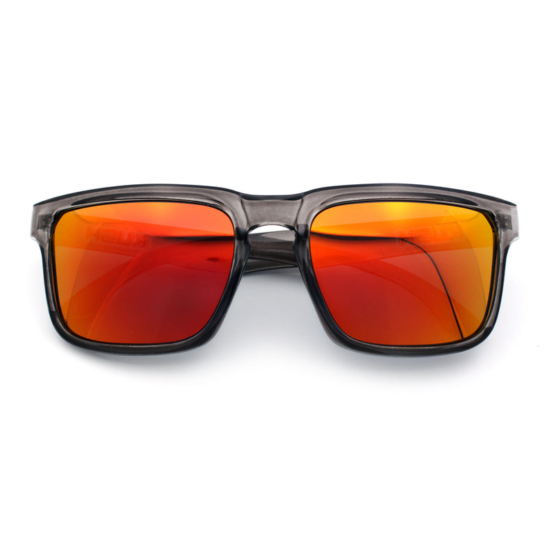 Premium Kush Polarized Keyhole Rectangle Sport Horn Rim Sunglasses