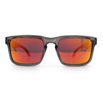 Premium Kush Polarized Keyhole Rectangle Sport Horn Rim Sunglasses