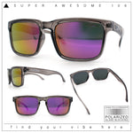 Premium Kush Polarized Keyhole Rectangle Sport Horn Rim Sunglasses