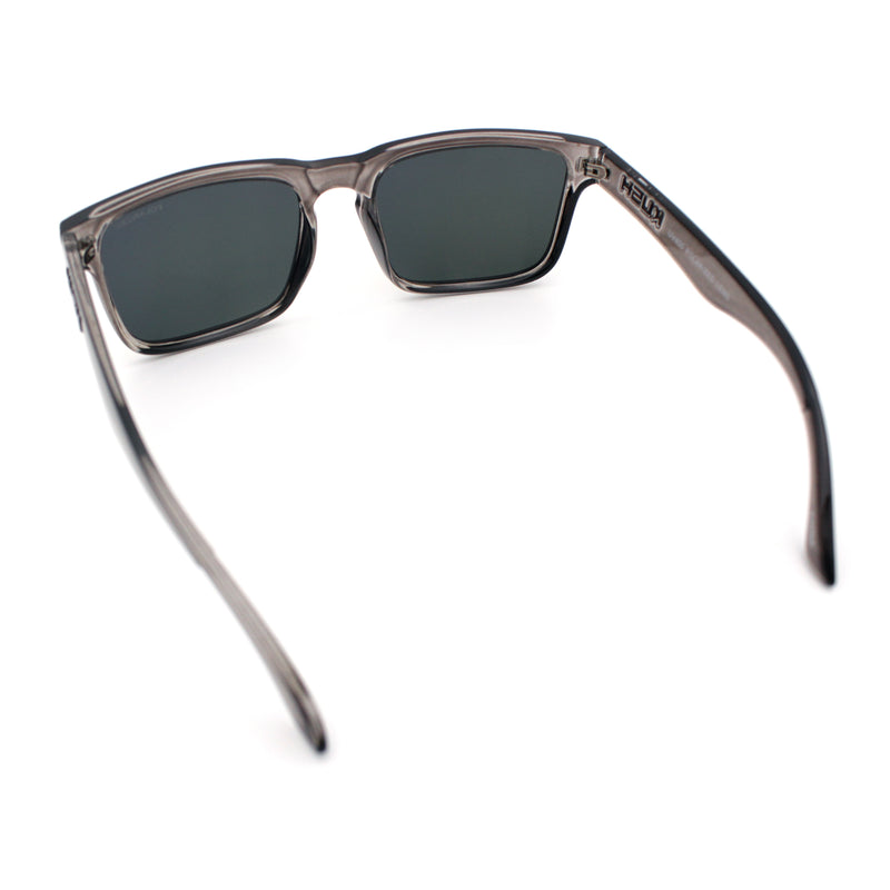 Premium Kush Polarized Keyhole Rectangle Sport Horn Rim Sunglasses