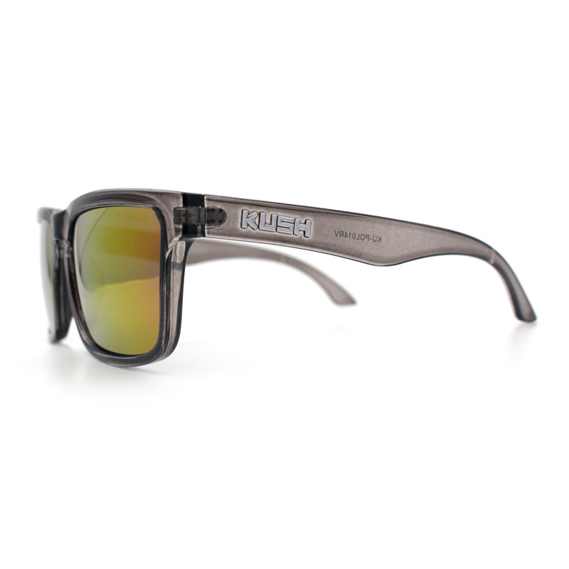 Premium Kush Polarized Keyhole Rectangle Sport Horn Rim Sunglasses