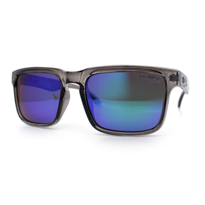 Premium Kush Polarized Keyhole Rectangle Sport Horn Rim Sunglasses