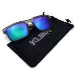 Premium Kush Polarized Keyhole Rectangle Sport Horn Rim Sunglasses