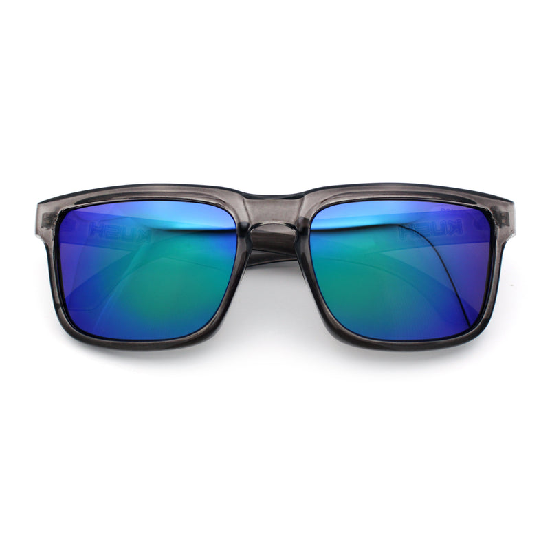 Premium Kush Polarized Keyhole Rectangle Sport Horn Rim Sunglasses
