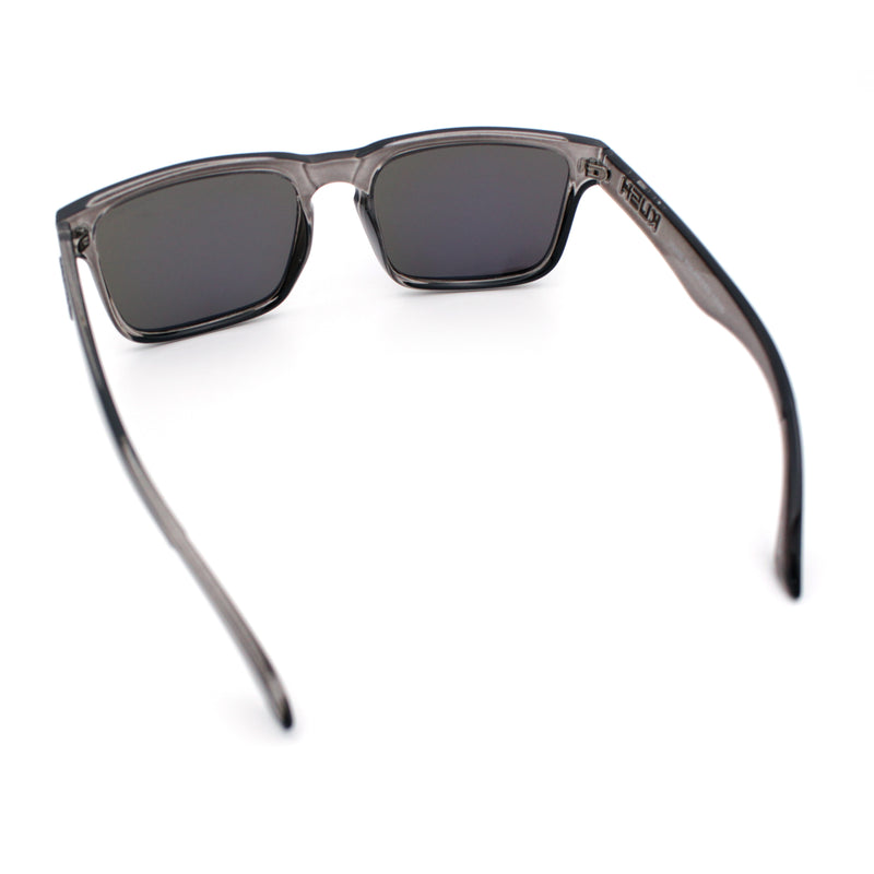 Premium Kush Polarized Keyhole Rectangle Sport Horn Rim Sunglasses