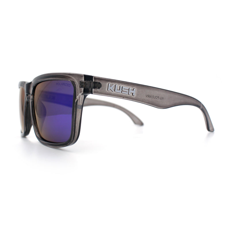 Premium Kush Polarized Keyhole Rectangle Sport Horn Rim Sunglasses