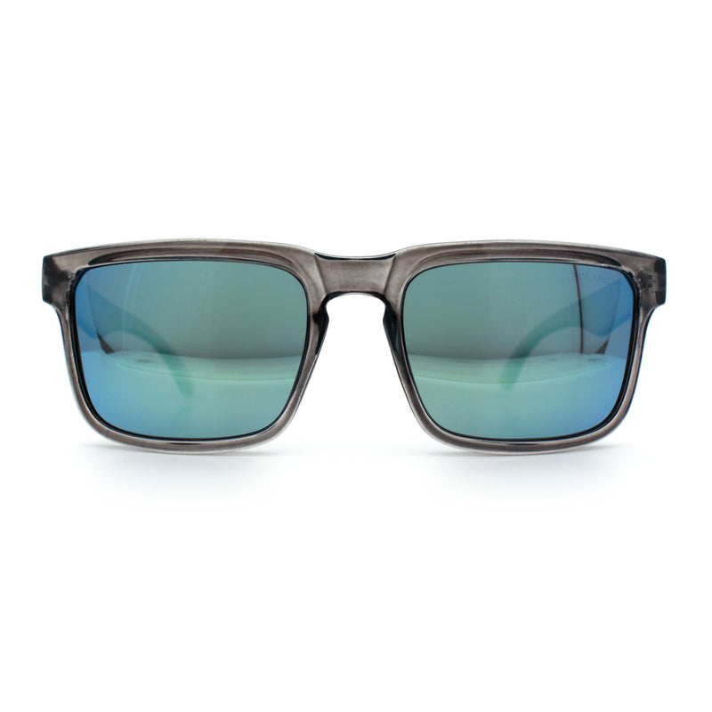 Premium Kush Polarized Keyhole Rectangle Sport Horn Rim Sunglasses