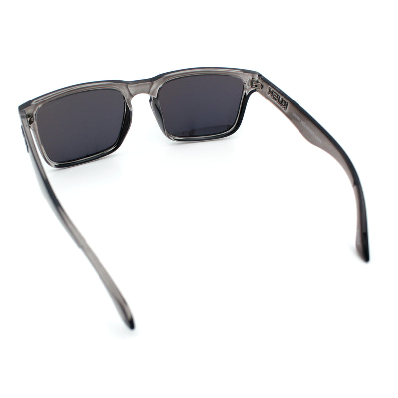 Premium Kush Polarized Keyhole Rectangle Sport Horn Rim Sunglasses