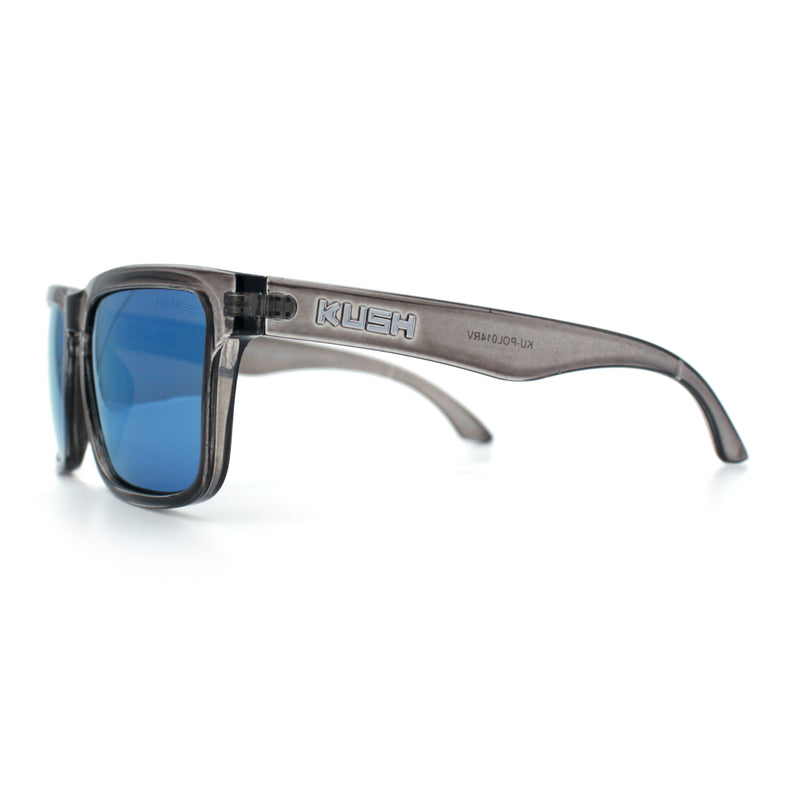 Premium Kush Polarized Keyhole Rectangle Sport Horn Rim Sunglasses