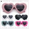 Womens Oversize Thick Heart Shape Funky Retro Sunglasses