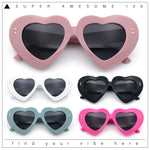 Womens Oversize Thick Heart Shape Funky Retro Sunglasses