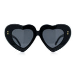 Womens Oversize Thick Heart Shape Funky Retro Sunglasses
