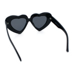 Womens Oversize Thick Heart Shape Funky Retro Sunglasses