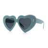 Womens Oversize Thick Heart Shape Funky Retro Sunglasses