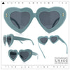 Womens Oversize Thick Heart Shape Funky Retro Sunglasses