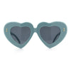 Womens Oversize Thick Heart Shape Funky Retro Sunglasses
