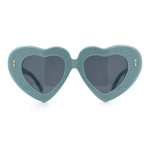 Womens Oversize Thick Heart Shape Funky Retro Sunglasses