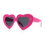 Womens Oversize Thick Heart Shape Funky Retro Sunglasses