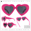 Womens Oversize Thick Heart Shape Funky Retro Sunglasses