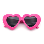 Womens Oversize Thick Heart Shape Funky Retro Sunglasses