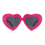 Womens Oversize Thick Heart Shape Funky Retro Sunglasses