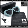 Womens Oversize Thick Heart Shape Funky Retro Sunglasses