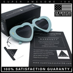 Womens Oversize Thick Heart Shape Funky Retro Sunglasses