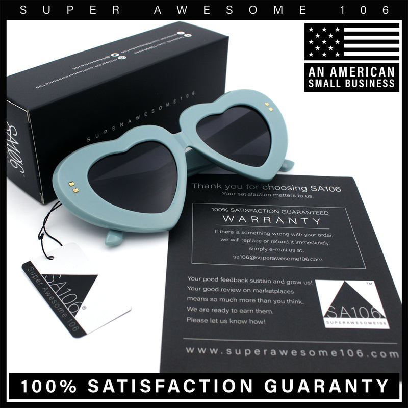 Womens Oversize Thick Heart Shape Funky Retro Sunglasses