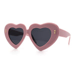 Womens Oversize Thick Heart Shape Funky Retro Sunglasses