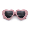 Womens Oversize Thick Heart Shape Funky Retro Sunglasses