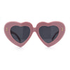 Womens Oversize Thick Heart Shape Funky Retro Sunglasses