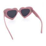 Womens Oversize Thick Heart Shape Funky Retro Sunglasses