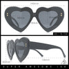Womens Oversize Thick Heart Shape Funky Retro Sunglasses