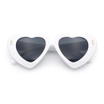 Womens Oversize Thick Heart Shape Funky Retro Sunglasses