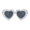 Womens Oversize Thick Heart Shape Funky Retro Sunglasses