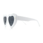 Womens Oversize Thick Heart Shape Funky Retro Sunglasses