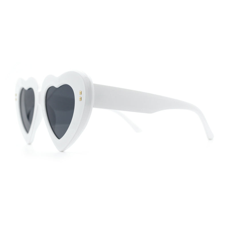 Womens Oversize Thick Heart Shape Funky Retro Sunglasses