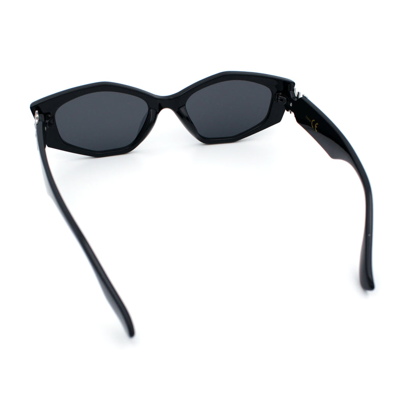 Womens Celtic Cross Motif Hinge Mod Geometric Cat Eye Sunglasses