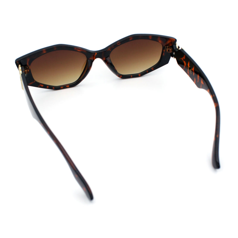 Womens Celtic Cross Motif Hinge Mod Geometric Cat Eye Sunglasses